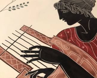 Neoclassical Greek Lady and a Lyre