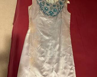 Silk Dress with Glass Beads