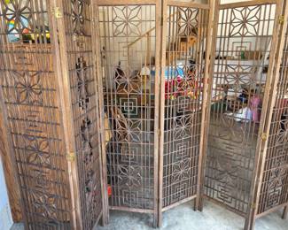 6-Panel Teak Screen - Excellent Condition!