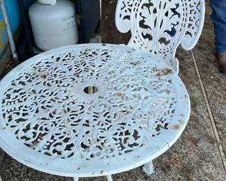 wrought iron tables and chairs