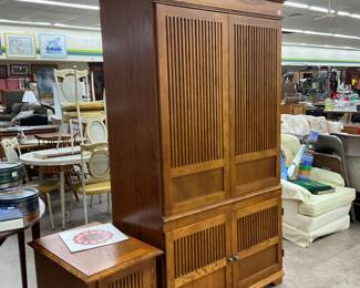 Entertainment center and small table