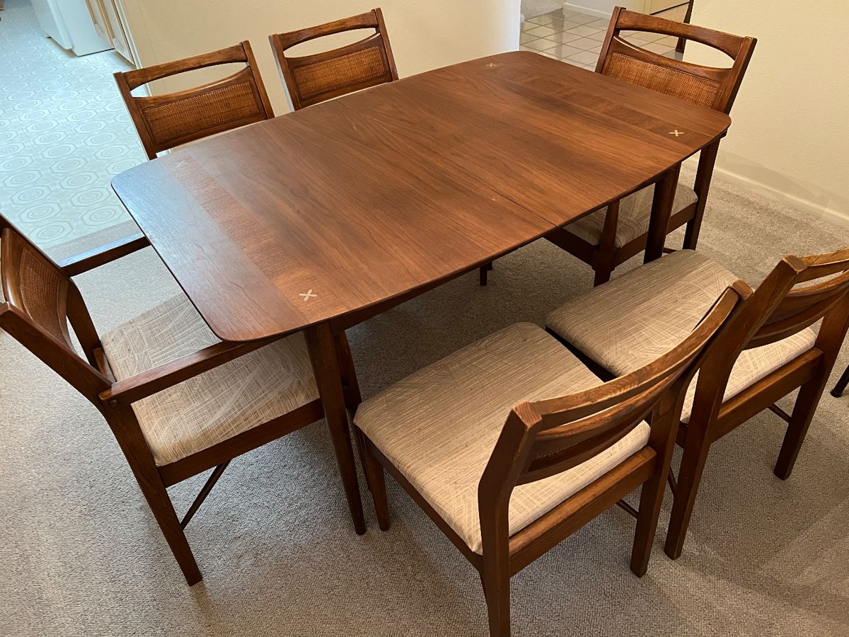 Vintage Mid Century Walnut Dining Set by American of Martinsville, Accord Collection