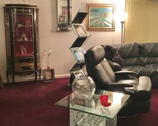 Italian Crackle Glass Side Table