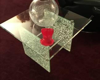 Italian Crackle Glass Side Table