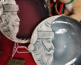 Flat Earth Santa platters