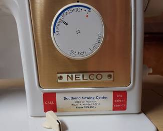 Detail, Nelco sewing machine in cabinet