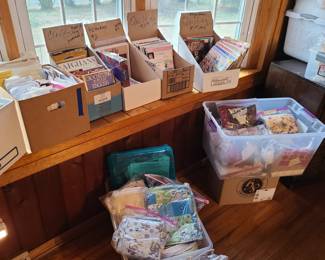 Patterns and quilting books and magazines. Fabric bundles.