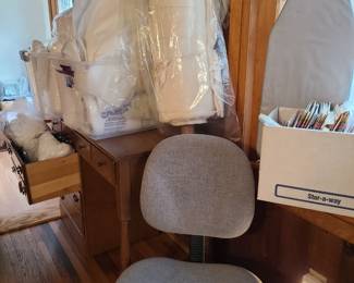 Desk and office chair, batting materials