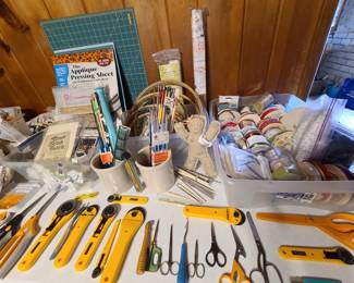 rolling and cutting tools. Ribbons and misc. notions