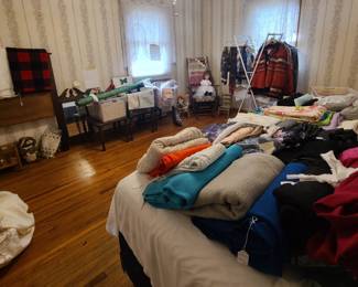 a room for just yards of fine fabrics and remnants. Antique linens, too. 