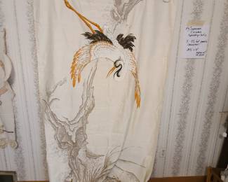 Rare Japanese 3 panel silk fabric, 9 feet long each. Stunning!!