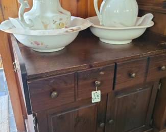washstand or handy side table with pitchers