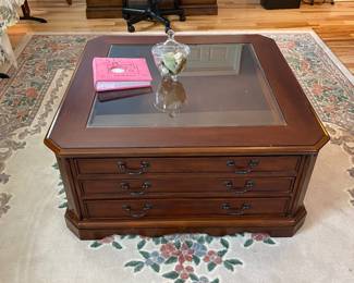 Coffee table that you can also display items in