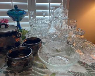 Some Waterford among other crystal items