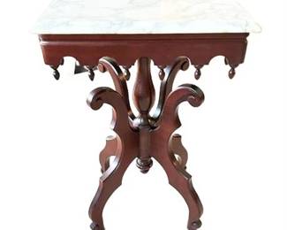 Lot 221   11 Bid(s)
Vintage Eastlake Style Marble Top Side Table with Mahogany Base