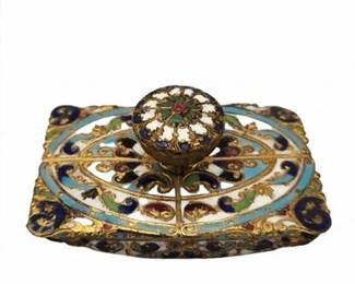 Lot 101   4 Bid(s)
1800s Gilded Cloisonne Desk Blotter