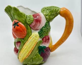 'Lot 258   0 Bid(s)
Vintage Pottery Barn Vegetable Embossed Ceramic Pitcher
