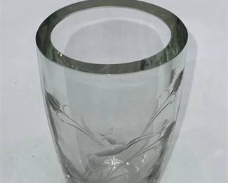 Lot 303   2 Bid(s)
Vintage Strombergshyttan Swedish Cut Engraved Deer Crystal Glass Vase