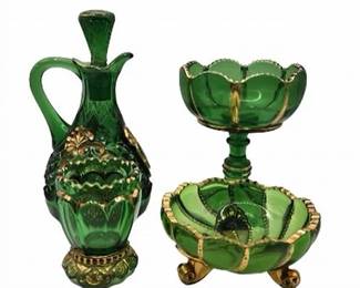 Lot 181   1 Bid(s)
EAPG Croesus Green & Gold Riverside Glass 4-Pc Set