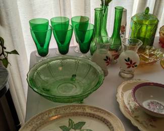 Colored glass & china