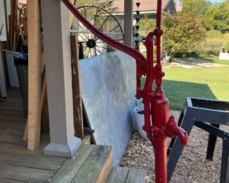 F. E. Myers and Bro. Water pump, used as handrail