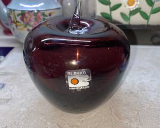 Blenko glass apple
