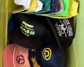Bucket of trucker hats
