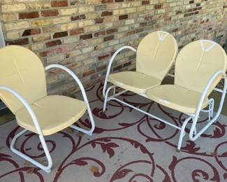 Metal glider and chair