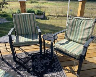 Patio furniture—lounger and 2 chairs