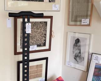 Every Corner Holds a Treasure! Artist made coat tree, Phyllis Sloan Print, Photo of a  Pekingese, Vintage Wool Blankets