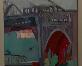 Oil on Panel, Detroit Superior Bridge by Phyllis Seltzer