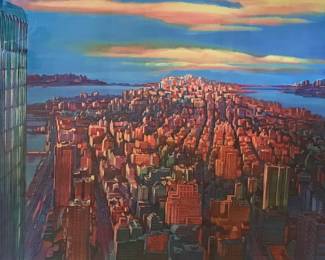 Heat Transfer Print of New York City in Remembrance of 911
