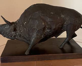 Bronze Sculpture, Bull by Aldo Cassanova (b. 1929)