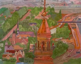 Painting, Tremont Neighborhood in Cleveland, Ohio by Phyllis Seltzer