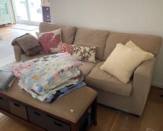 Pottery Barn couch - hand made quilts