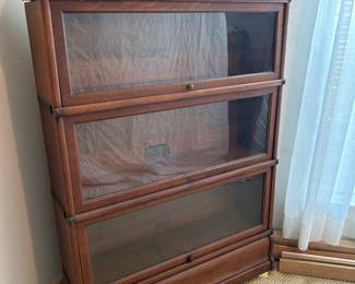 Oak three stack barrister bookcase