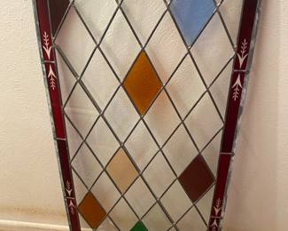 Leaded and etched stained glass