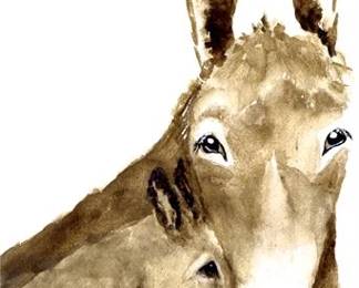 Lot 91   4 Bid(s)
Original Watercolor Painting-Donkey Love