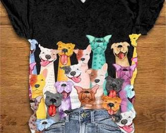 Lot 93   17 Bid(s)
Dog print shirt, colorful, cotton blend