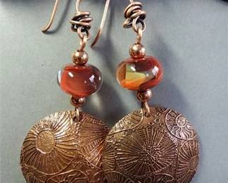 Lot 229   15 Bid(s)
Artesian and Copper Disc Earrings (9)