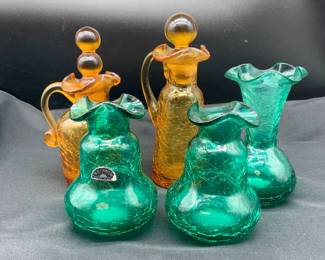 Hand Blown Crackle Glass