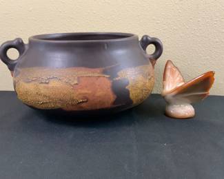 Fenton Butterfly Royal Haeger Pot