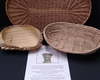 Ghana Baskets One Oval Tray Two Oval Baskets