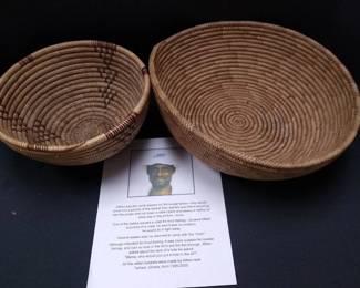 Ghana Baskets Two Round, One with a Design