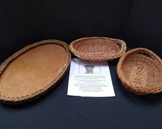 Ghana Serving Tray Two Oval Badkets