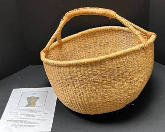 Large Green purple Detail Ghana Basket