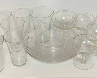Sunburst Pattern Barware Plates