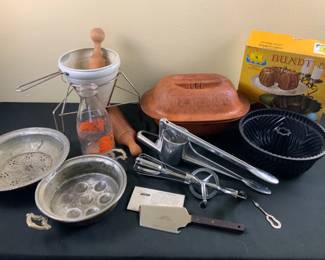 Vintage Kitchen Items Including A Cleaver Tenderizer From Custer Lumber