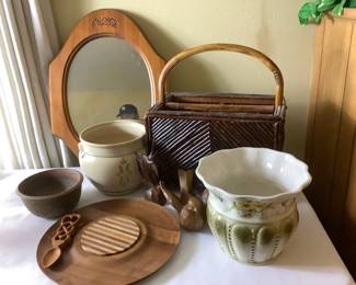 Wood Pottery Lot