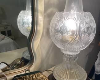 Cut glass lamp